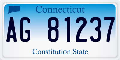 CT license plate AG81237