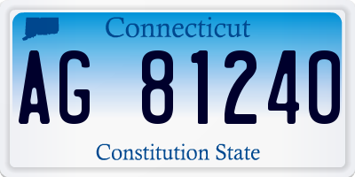 CT license plate AG81240