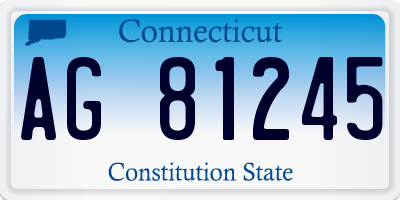 CT license plate AG81245