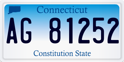 CT license plate AG81252