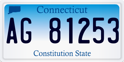 CT license plate AG81253