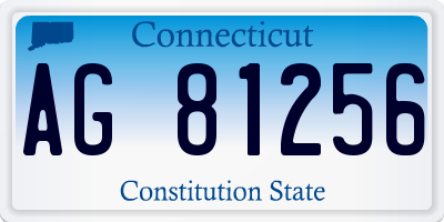 CT license plate AG81256