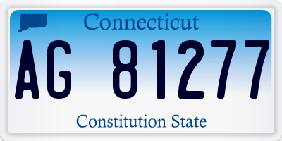 CT license plate AG81277