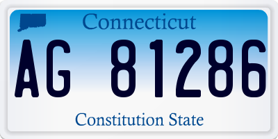 CT license plate AG81286