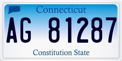 CT license plate AG81287