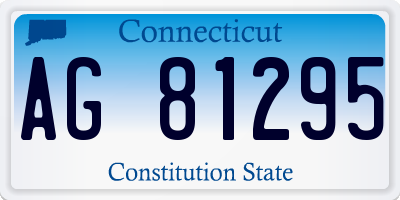 CT license plate AG81295