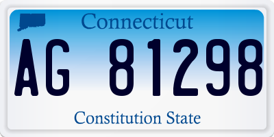 CT license plate AG81298