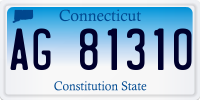 CT license plate AG81310