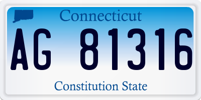 CT license plate AG81316