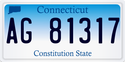 CT license plate AG81317