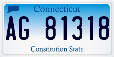 CT license plate AG81318