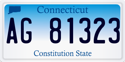 CT license plate AG81323