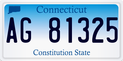 CT license plate AG81325