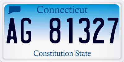 CT license plate AG81327