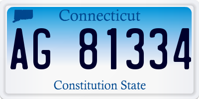 CT license plate AG81334