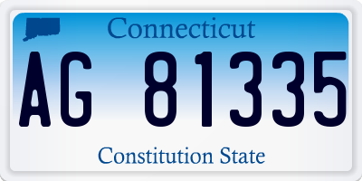 CT license plate AG81335