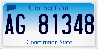 CT license plate AG81348