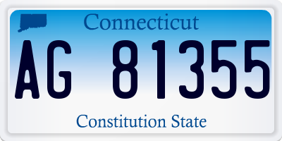 CT license plate AG81355