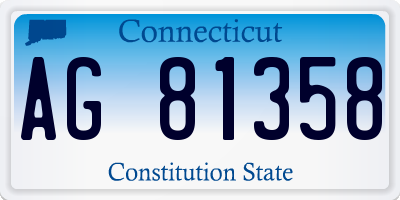 CT license plate AG81358