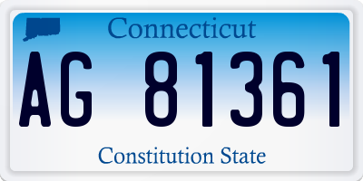 CT license plate AG81361