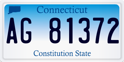 CT license plate AG81372