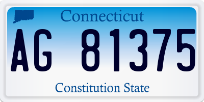 CT license plate AG81375