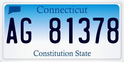 CT license plate AG81378