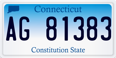 CT license plate AG81383