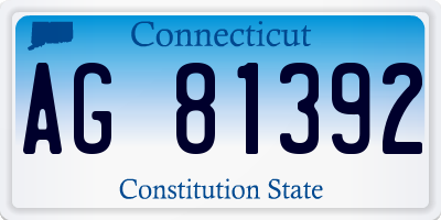 CT license plate AG81392