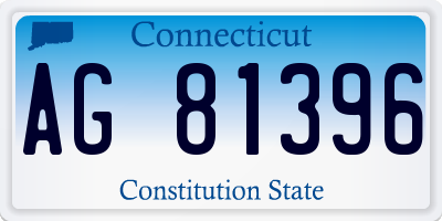 CT license plate AG81396