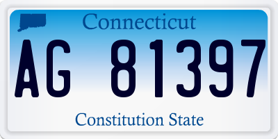 CT license plate AG81397