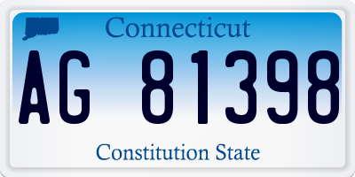 CT license plate AG81398