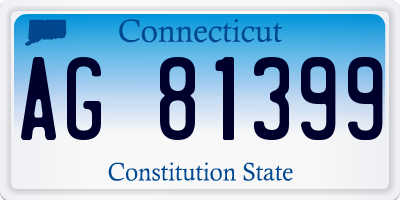 CT license plate AG81399