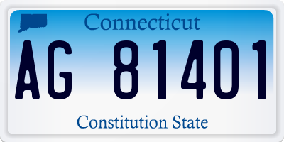 CT license plate AG81401