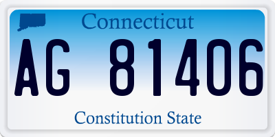 CT license plate AG81406