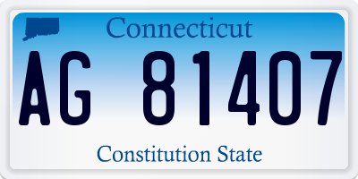 CT license plate AG81407