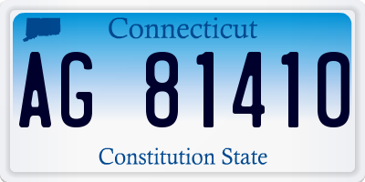 CT license plate AG81410