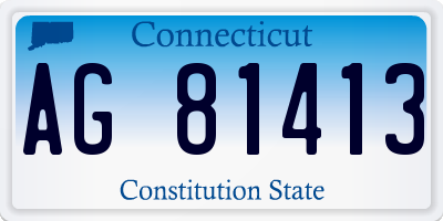 CT license plate AG81413