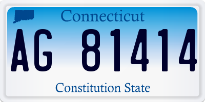 CT license plate AG81414