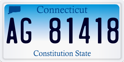 CT license plate AG81418