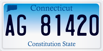 CT license plate AG81420