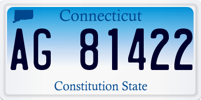 CT license plate AG81422