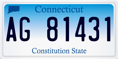 CT license plate AG81431