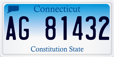 CT license plate AG81432