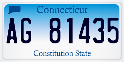 CT license plate AG81435