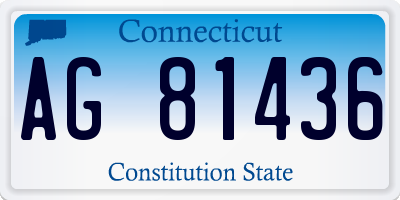 CT license plate AG81436