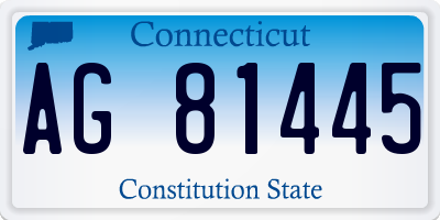 CT license plate AG81445