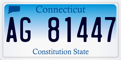 CT license plate AG81447