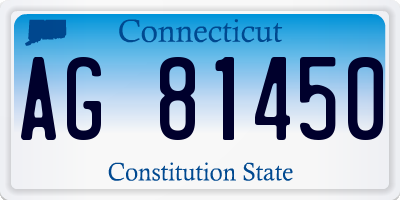 CT license plate AG81450