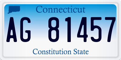 CT license plate AG81457